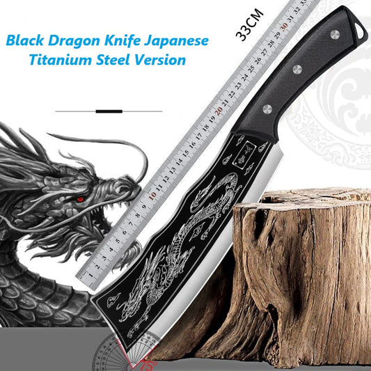 Black Dragon Knife Japanese Titanium Steel Version(With free knife pouch)