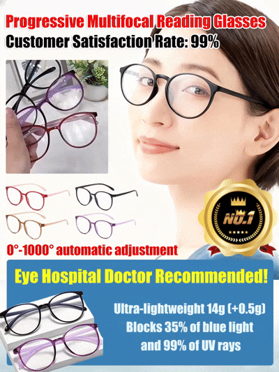 Ultra-lightweight anti-blue light integrated reading glasses(0°-1000° Automatic Adjustment)