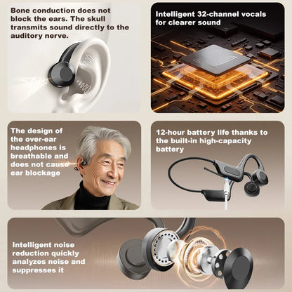 HFH-Bone conduction Bluetooth headphones hearing aids