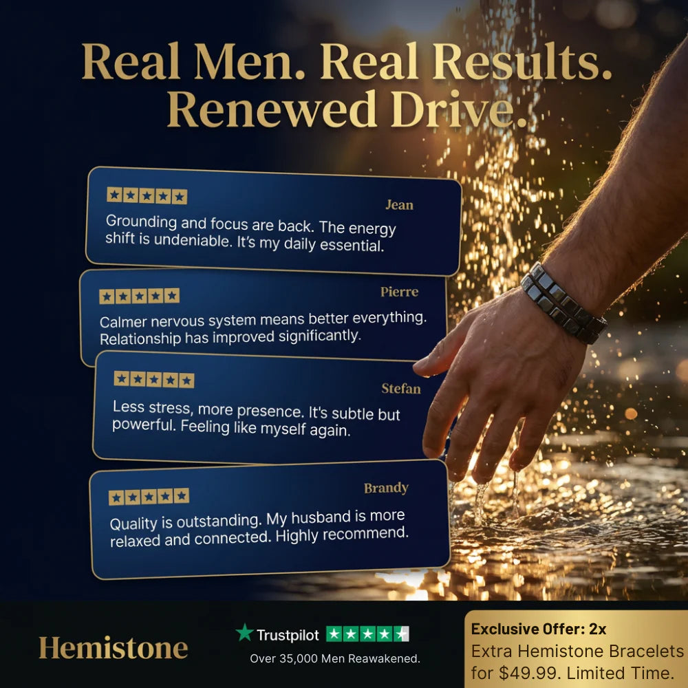 Globemrt® Hematite Bracelet : Keep the edge other men quietly lose. Not through belief. Through something you actually feel — every day. Or your money back.